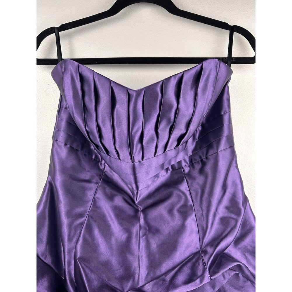 Jessica McClintock gunne Sax purple satin evening cocktail dress 11 Homecoming - Picture 2 of 11